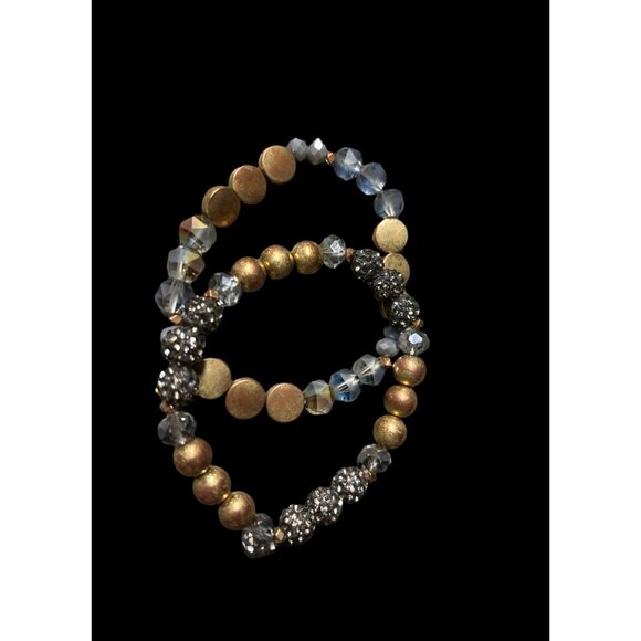 Gold & Grey Tones Stretch Bracelets - Picture 4 of 4